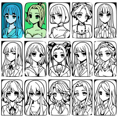 girls that look diffrent anime