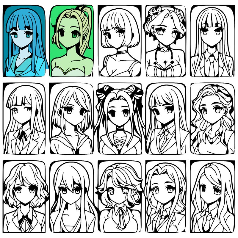 girls that look diffrent anime