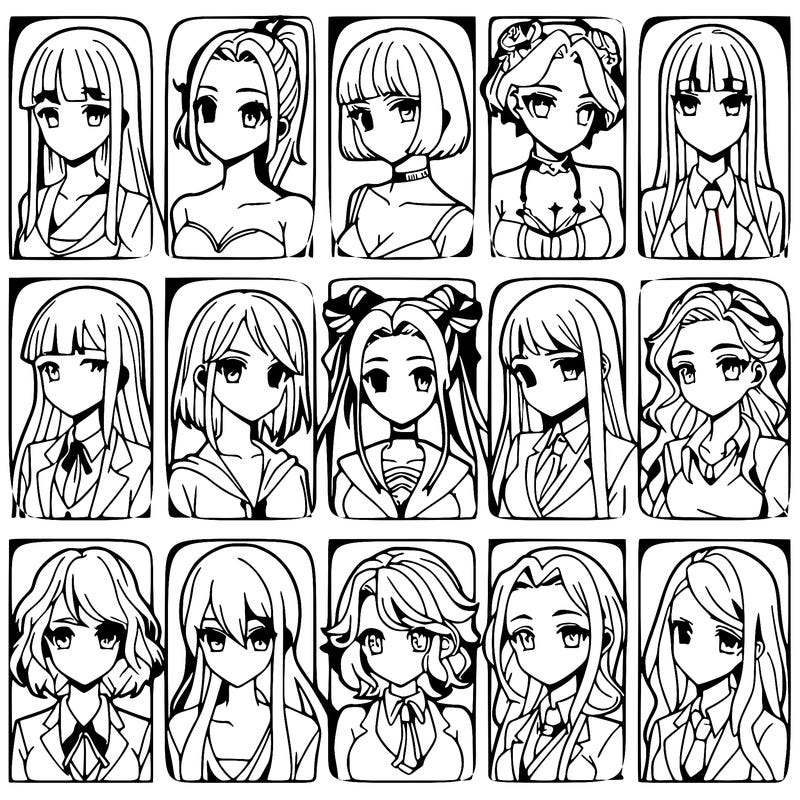 girls that look diffrent anime