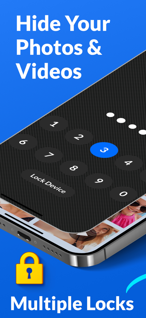 Best Secret Folder app displaying a numeric passcode lock screen for securing private photos and videos