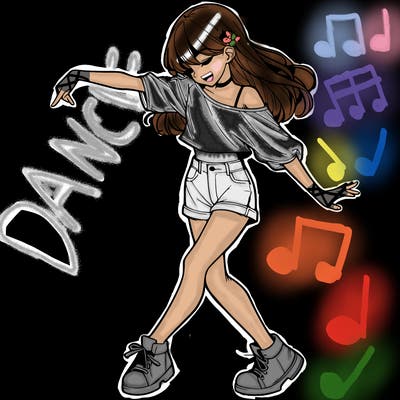 realistic girl danceing