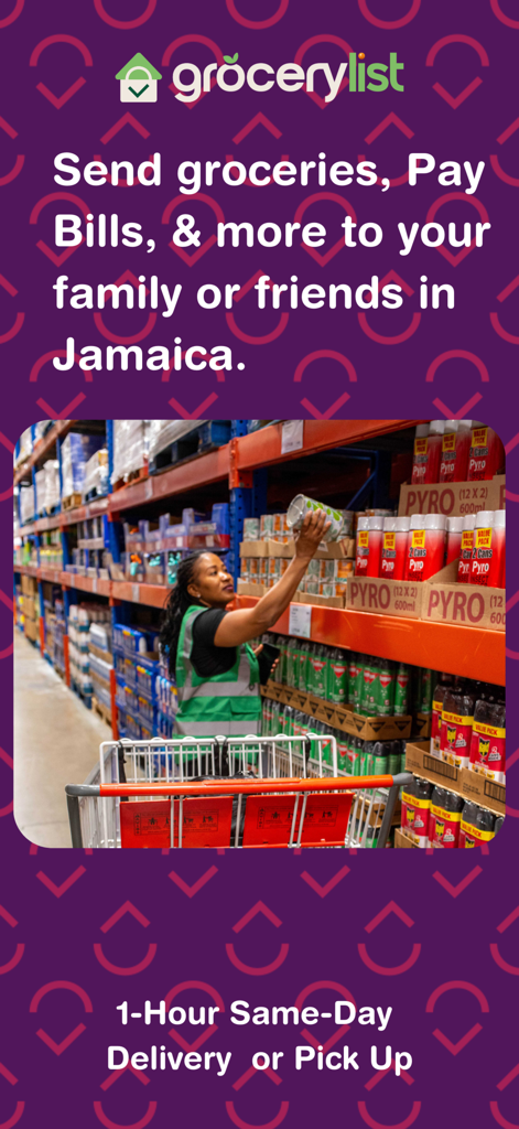 A personal shopper picking items from warehouse shelves for one hour grocery delivery in Jamaica