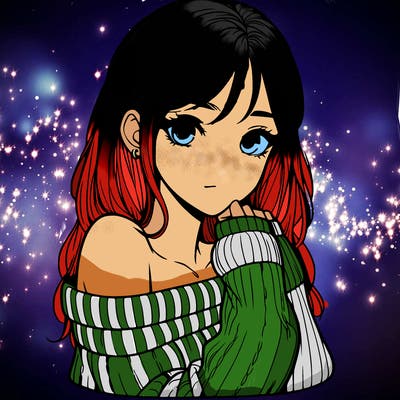 realistic girl with off-shoulder sweater