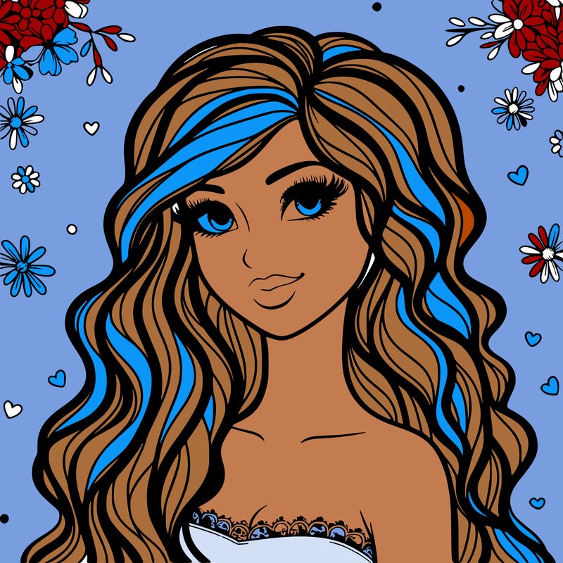 pretty woman with long wavy hair