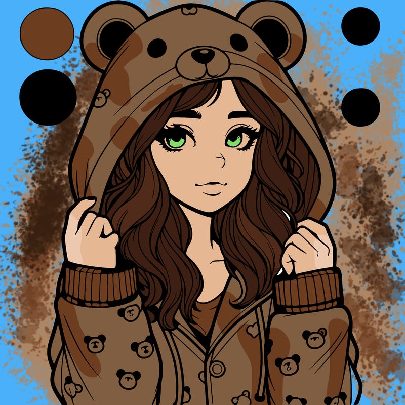 realistic girl in a animal pjs hoodie