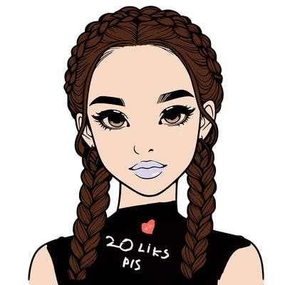 realistic girl with braids