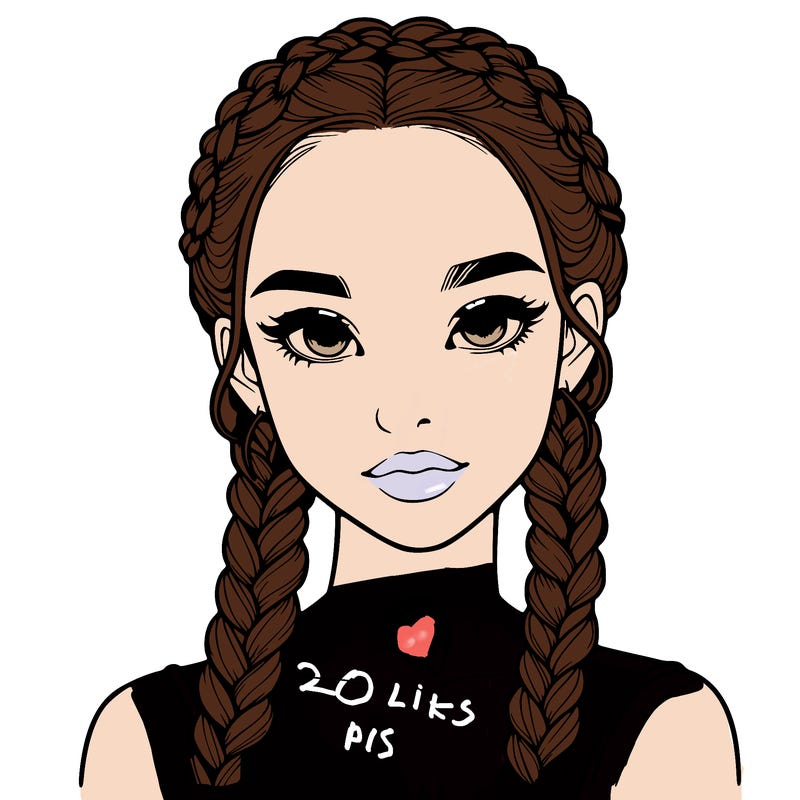 realistic girl with braids