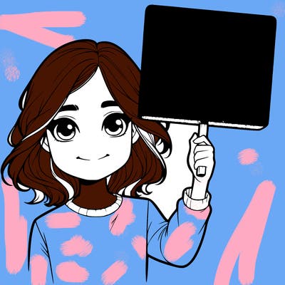 realistic girl holding up a sign