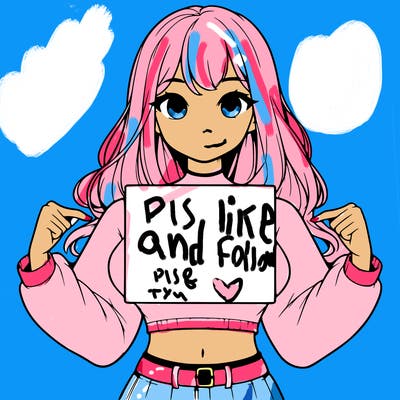 girl holding a blank sign in a long sleeve crop top