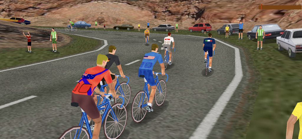 Ciclis 3D - The Cycling Game - Carrera de ciclismo de pelotón en 3D que muestra a los jugadores en un pelotón en una carretera de montaña