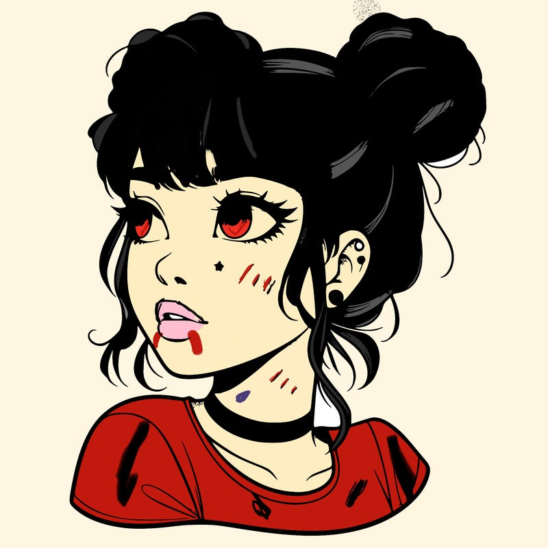 realistic girl with spacebuns