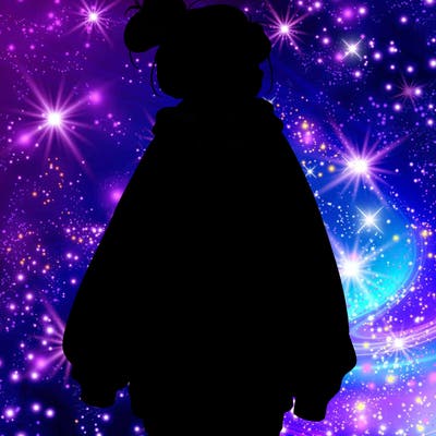 realistic girl with a oversized sweatshirt on and a bun