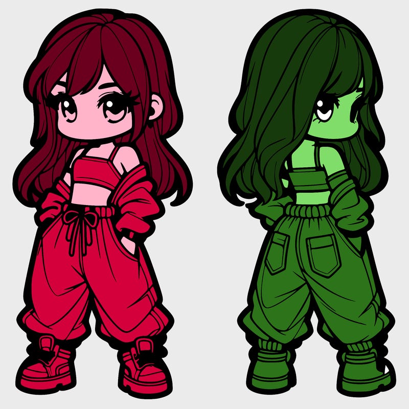 girl in crop top and baggy pants