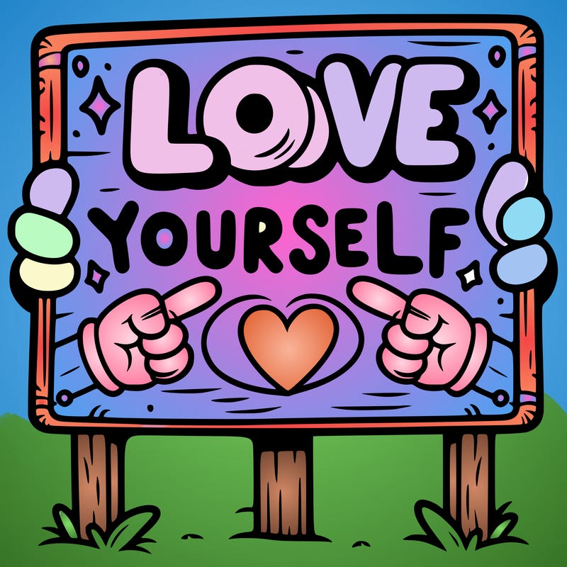 a sign where it is written: love yourself