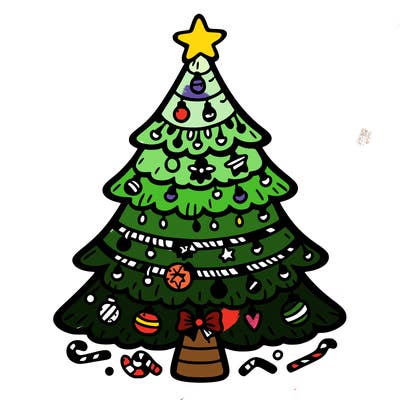 christmas tree with lots of details