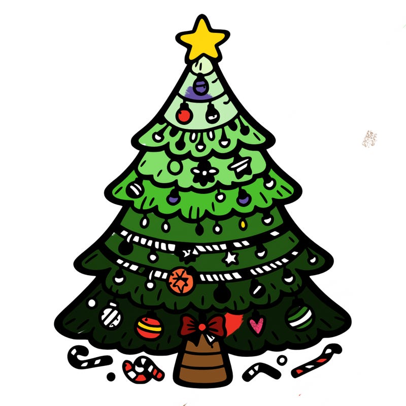 christmas tree with lots of details