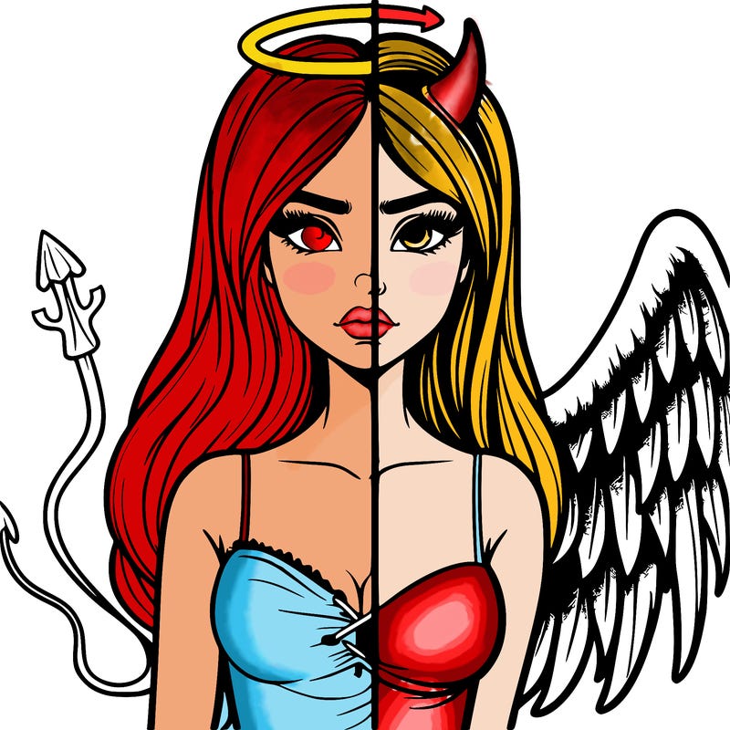 devil vs angel realistic girl