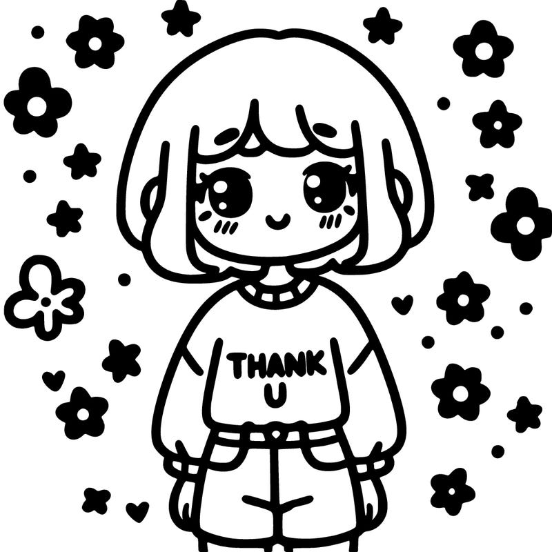 a girl wearing a shirt saying thank u