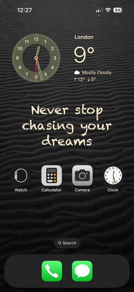 Blank Widget Transparent Space - Aesthetic iPhone home screen featuring transparent widgets and custom text