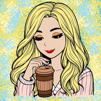 realist girl drinking coffee