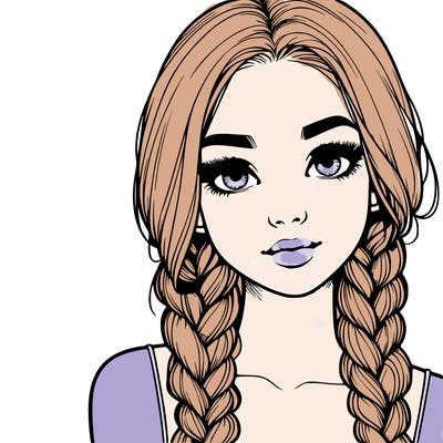 realistic girl with braids