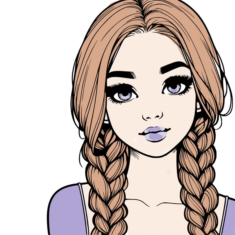 realistic girl with braids