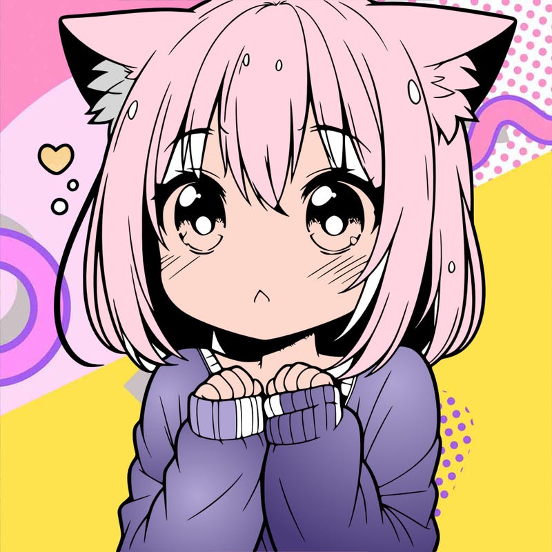 shy anime catgirl