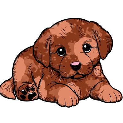 a cute realistic puppy