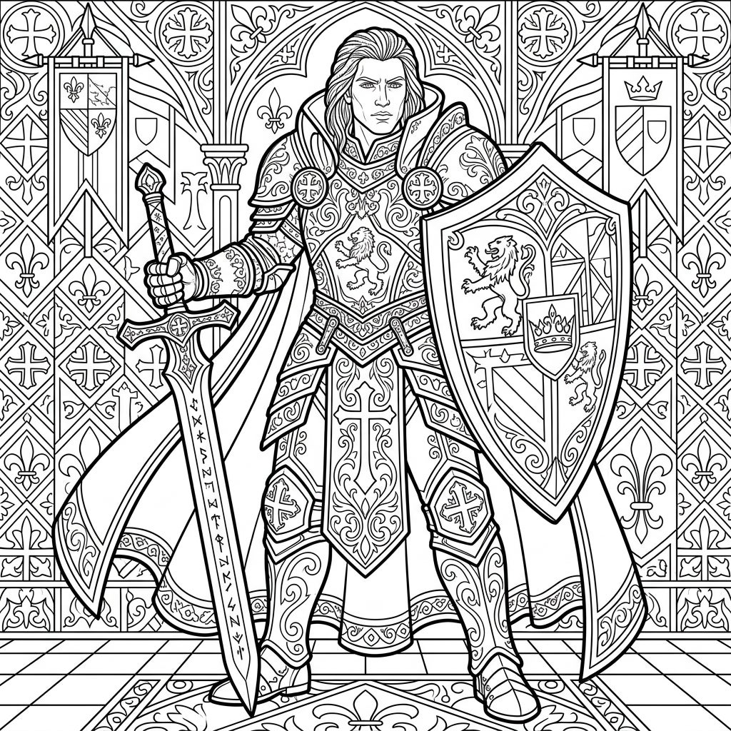 6 Paladin Coloring Pages - Free Printable Knights — Color Pop