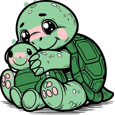 tortoise cuddling a soft toy