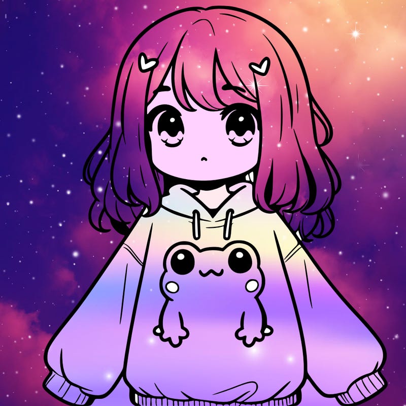 girl wearing frogging sweatshirt