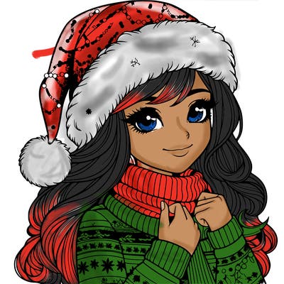 realistic christmas girl