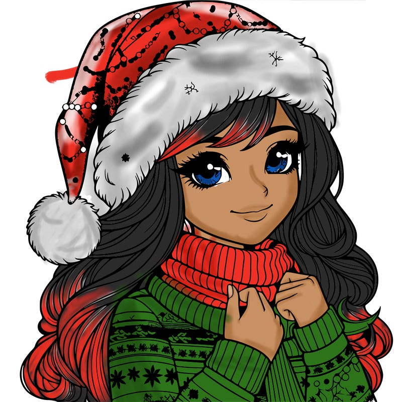 realistic christmas girl