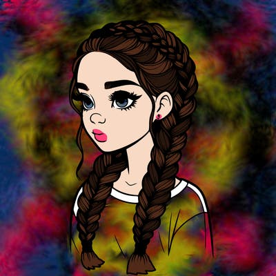 realistic girl with braids