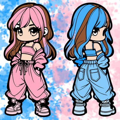 girl in crop top and baggy pants