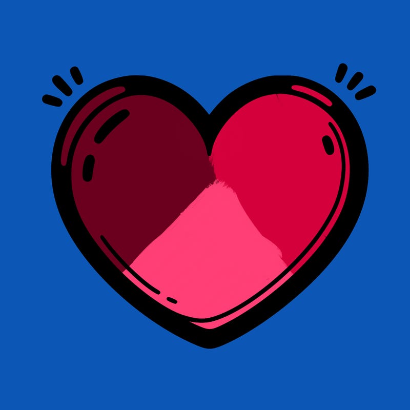 white heart with no out line