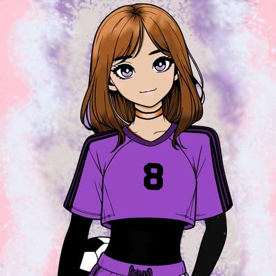 realistic girl wearing soccer jersey