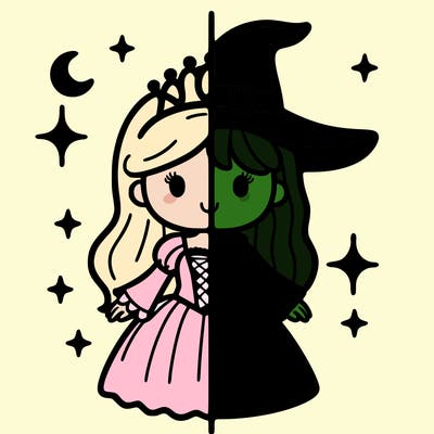 split princess and witch