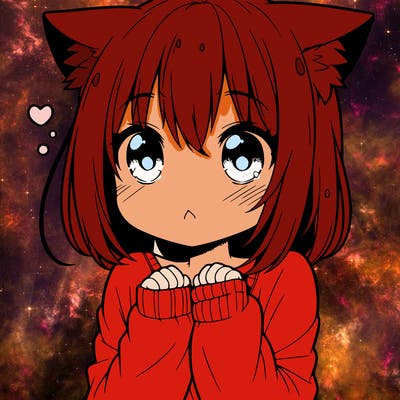 shy anime catgirl