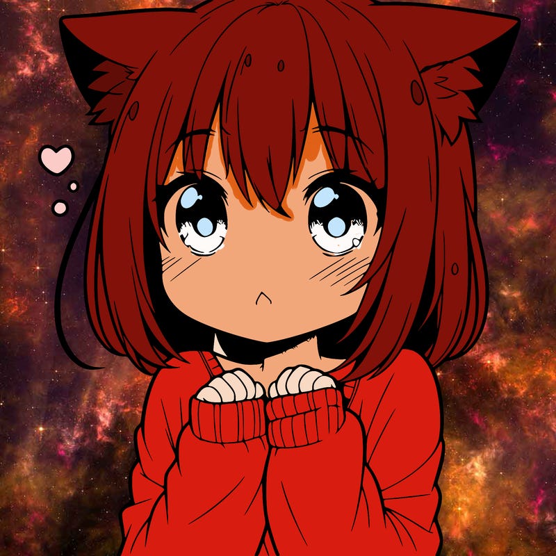 shy anime catgirl