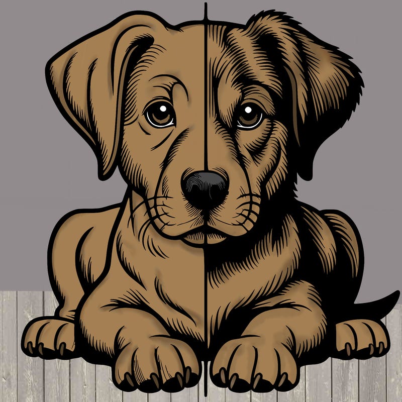 realistic dog split picture