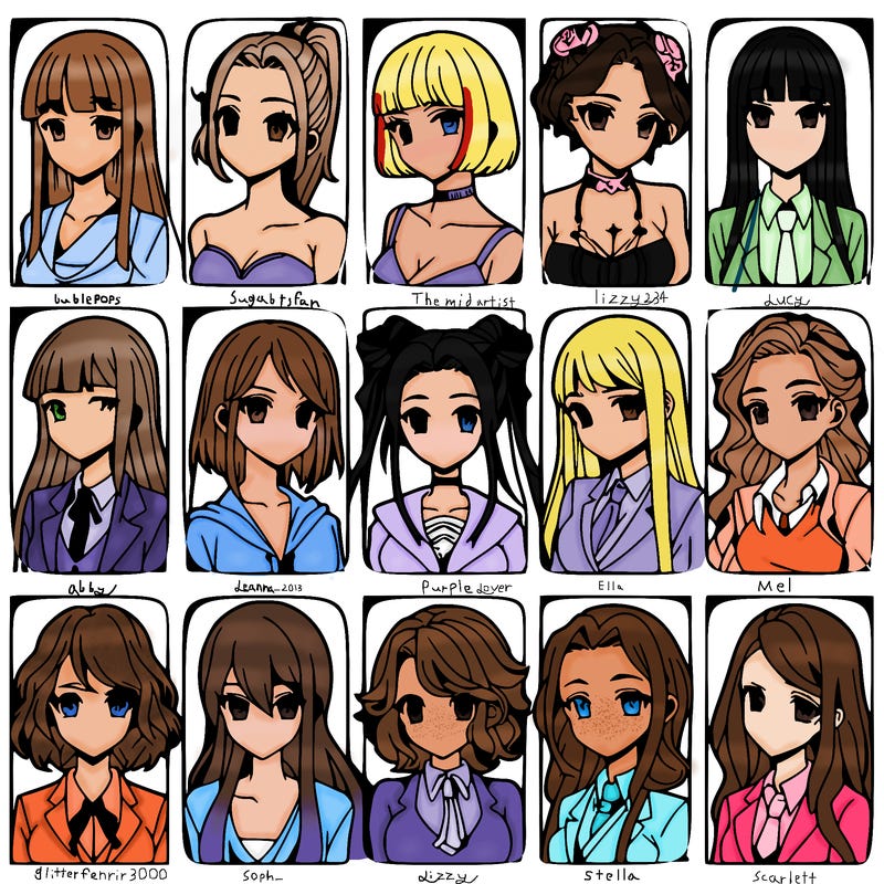 girls that look diffrent anime