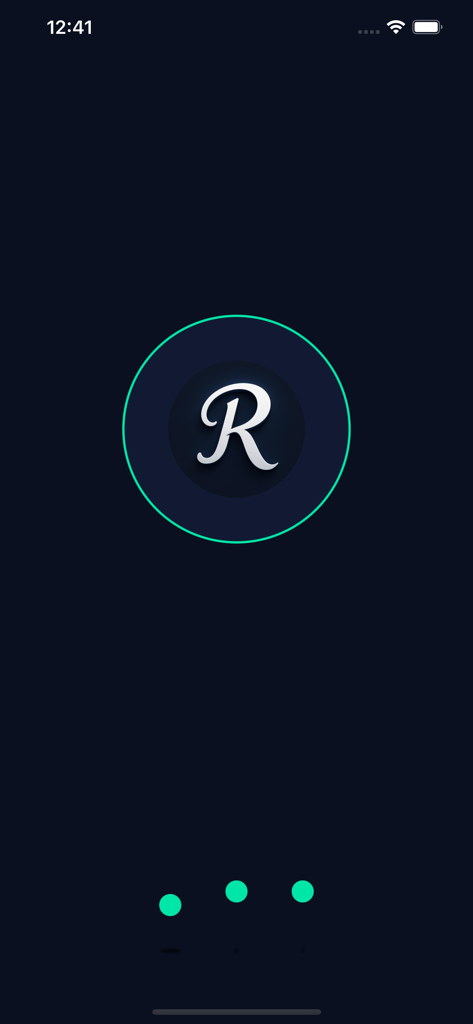 RainGames Hub - Pantalla de carga de RainGames Hub con un logo R blanco dentro de un círculo verde neón sobre un fondo oscuro