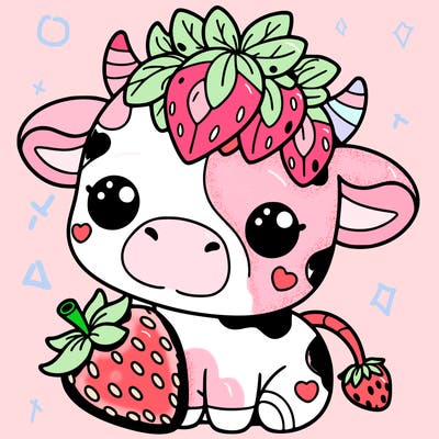 cute strawberry cow