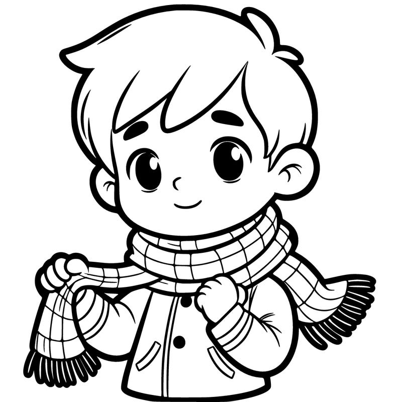 boy holding scarf