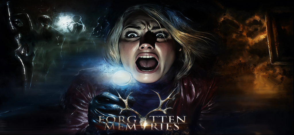 Terrified woman holding a flashlight in the Forgotten Memories Remastered game artwork