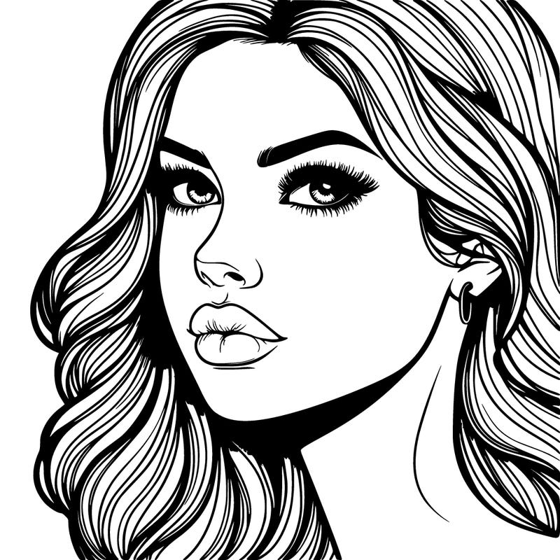 a beautiful realistic girl with lips