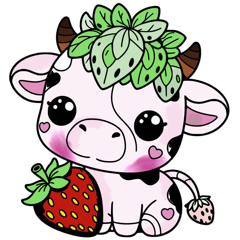 cute strawberry cow