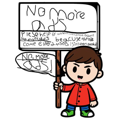 a person holding a sign that is blank