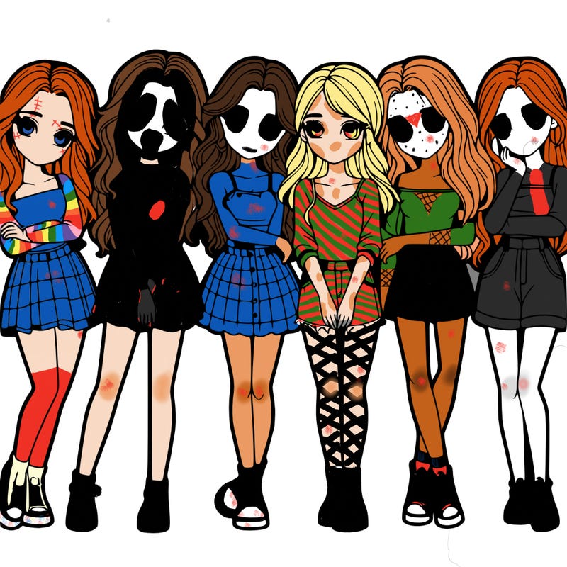 a group of girls realistic